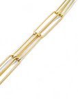 Pulsera doble clip plata 925 bañada en oro 18K
