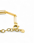 Pulsera doble clip plata 925 bañada en oro 18K