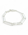 Pulsera doble clip plata 925 bañada en rodio