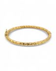 Esclava tubular efecto diamantado Plata 925 bañada oro 14K