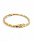 Esclava tubular efecto diamantado Plata 925 bañada oro 14K