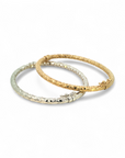 Esclava tubular efecto diamantado Plata 925 bañada oro 14K