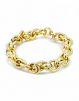 Pulsera eslabones entrelazados plata 925 bañada oro
