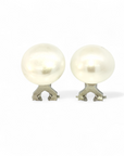 Aros perlas 11-12 mm cierre omega plata 925