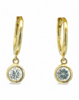 Aros argollas 12 mm circón colgante en bisel