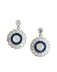 Vintage Diamond and Sapphire Drop Earrings