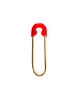 Red Enamel Safety Pin Earring