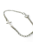 Pulsera plata cadena y Cruz