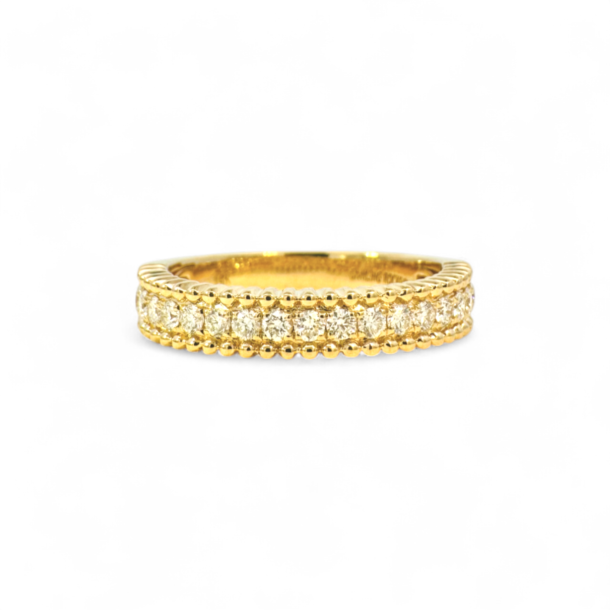 Anillo Cintillo Diamante Lab grifa con borde ruleteado