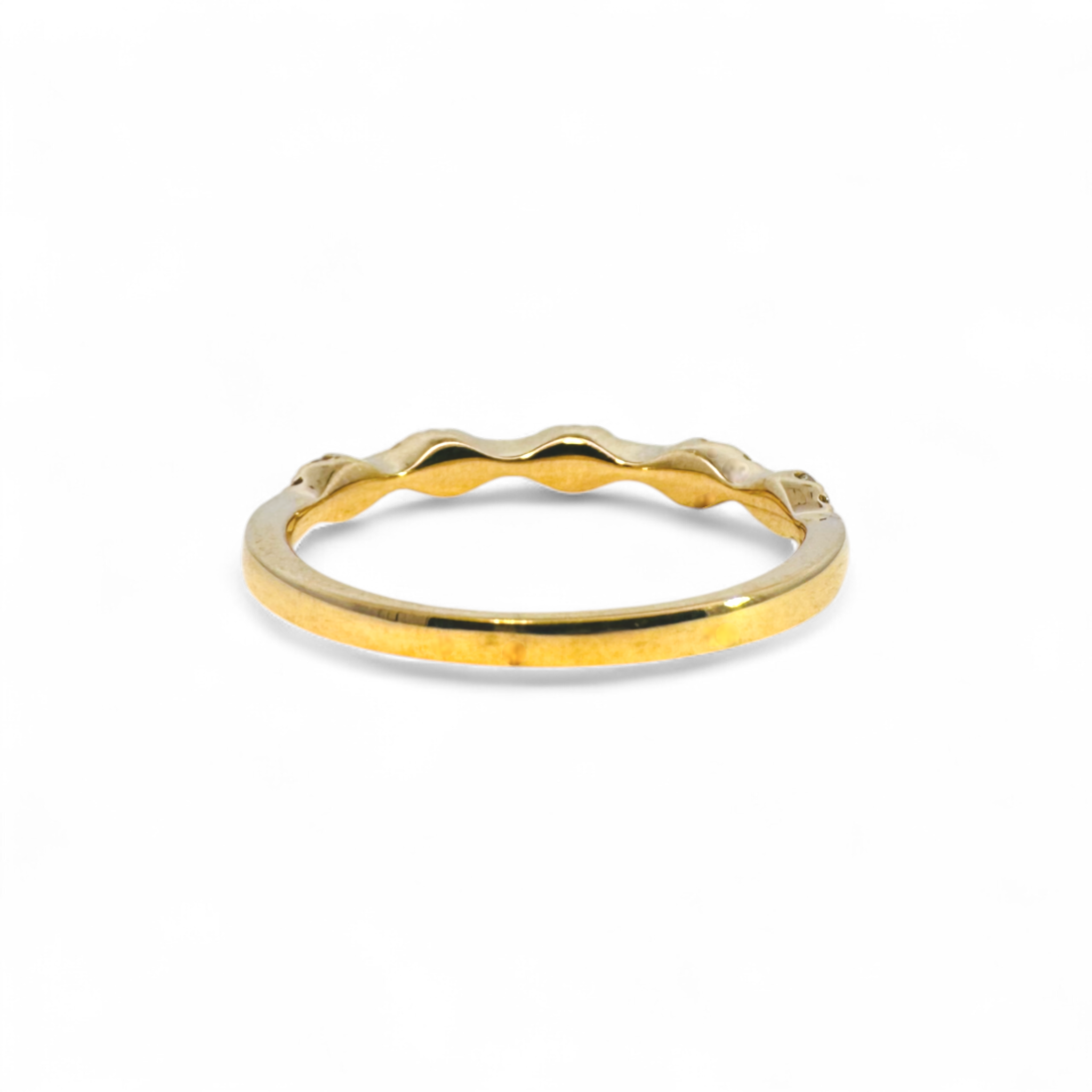 Anillo Cintillo Diamante Lab Bisel ruleteado ojitos