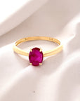 Anillo Solitario Rubí Oval (7x5 mm) Gold