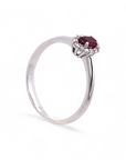 Anillo Halo Rubi Oval 0,23 Ct