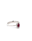 Anillo Halo Rubi Oval 0,23 Ct