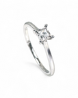 Anillo Solitario Diamante Princess 14K