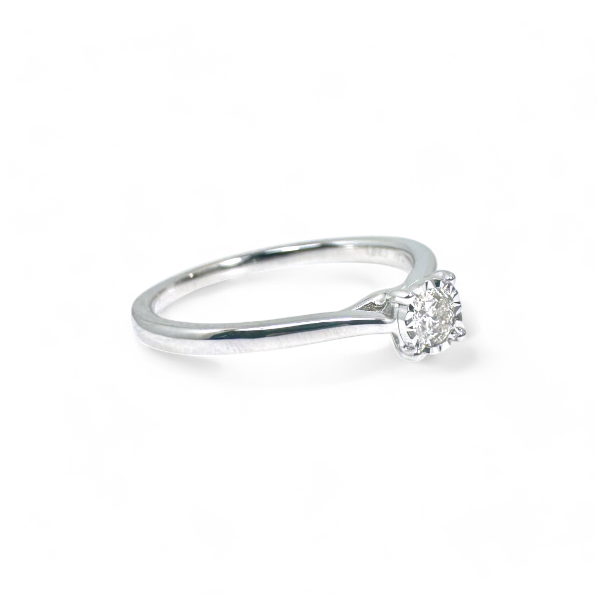 Anillo Solitario Diamante Brillante 14K