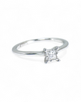 Anillo Solitario Diamante Princess 14K