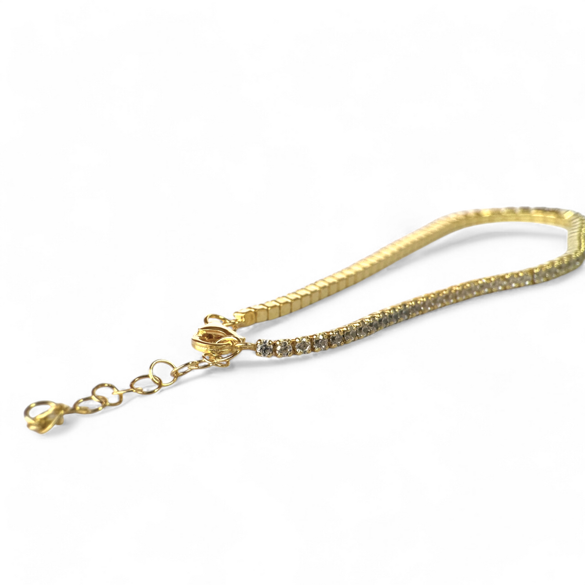Pulsera Tennis con circones plata bañada en oro