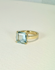 Anillo Aguamarina Rectangular grifa Gold
