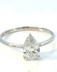 Anillo solitario Diamante Lab Corte Gota 1 Ct Oro 18K