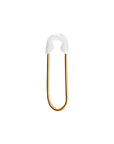 White Enamel Safety Pin Earring