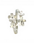 Anillo abierto Flor mini 2 y 2 Plata - Xime Carbacho