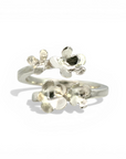 Anillo abierto Flor mini 2 y 2 Plata - Xime Carbacho