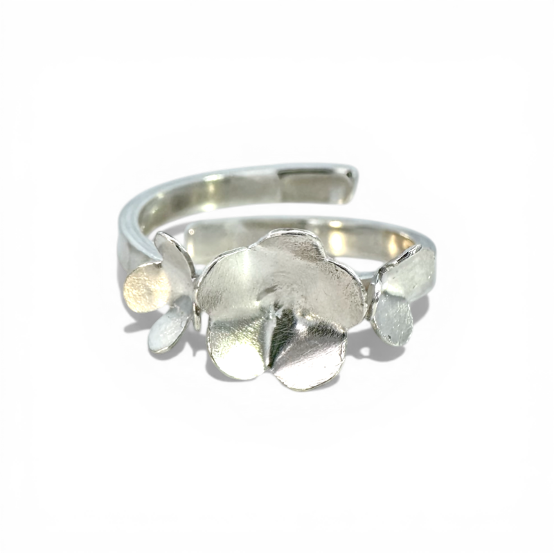 Anillo abierto Trio Flor mini Plata - Xime Carbacho