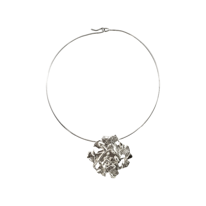 Chocker Semi-Rígido y Colgante Placa Plata - Xime Carbacho