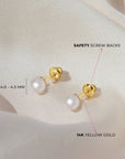 Aros Abridores Perlas naturales Oro 14K 4 - 4.5 mm