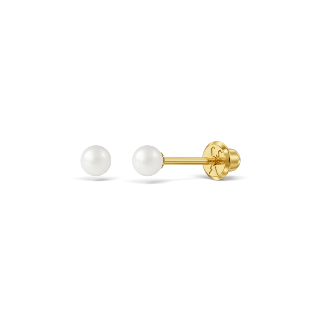 Aros Abridores Perlas naturales Oro 14K 3.5 - 4 mm