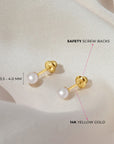 Aros Abridores Perlas naturales Oro 14K 3.5 - 4 mm