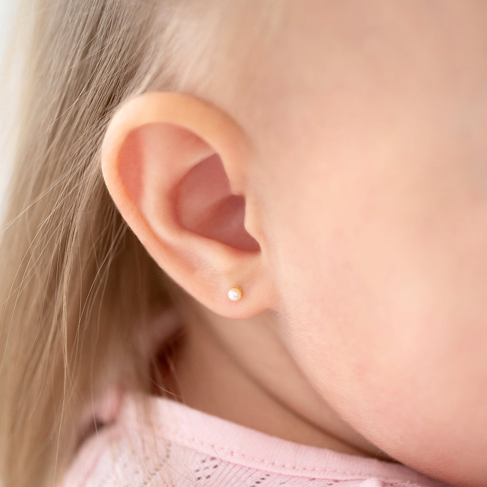 Aros Abridores Perlas naturales Oro 14K 2.5 - 3 mm