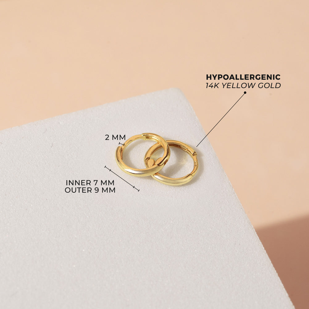 Aros Argolla Mini 9 mm Oro 14K