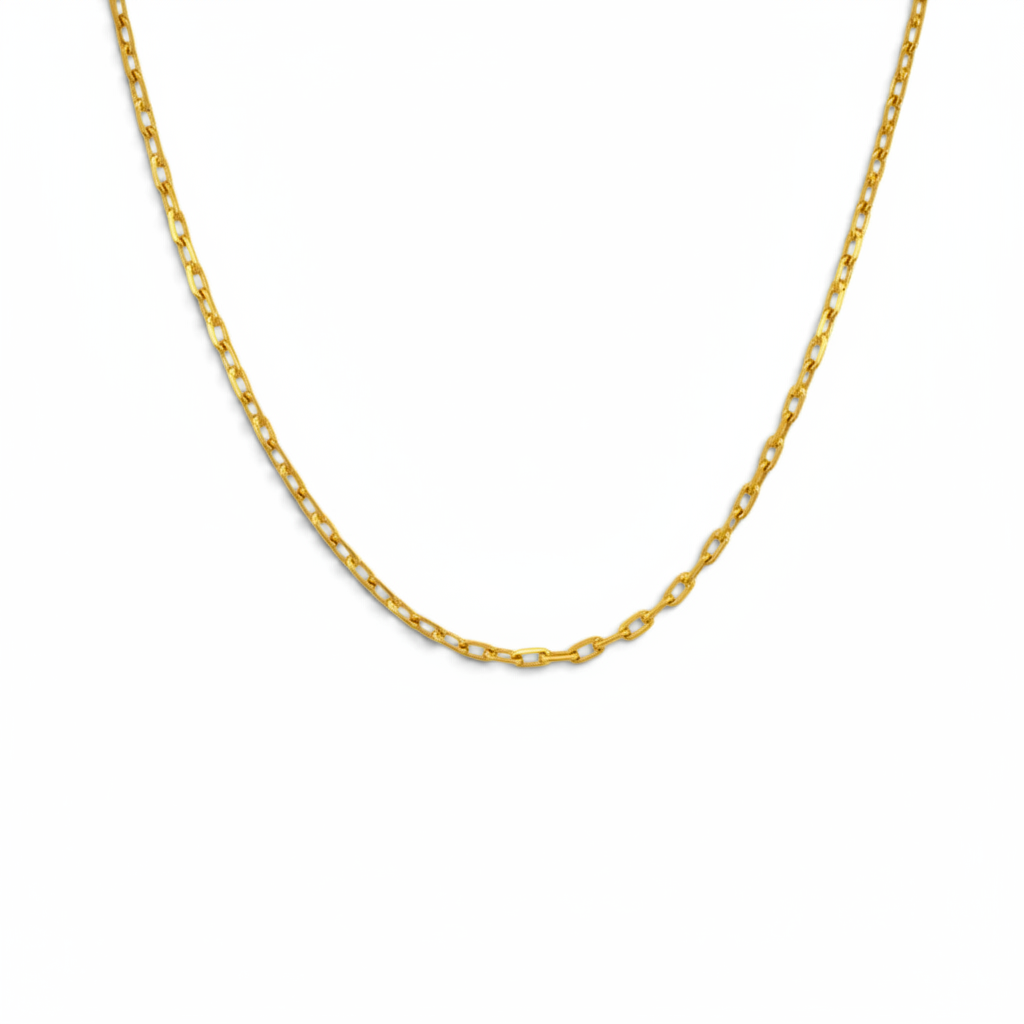 Cadena de eslabones de oro 18K de 50 cm de largo de la marca Sophia Schneider Joyas con acabado brillante
