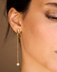 Aros dorados cadena Bianca - Tita Cardemil