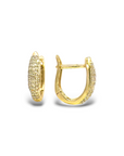Aros argollas oval diamantes pavé 0,25 ct oro 10K