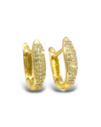 Aros argollas oval diamantes pavé 0,25 ct oro 10K