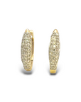 Aros argollas oval diamantes pavé 0,25 ct oro 10K