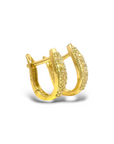 Aros argollas oval diamantes pavé 0,25 ct oro 10K