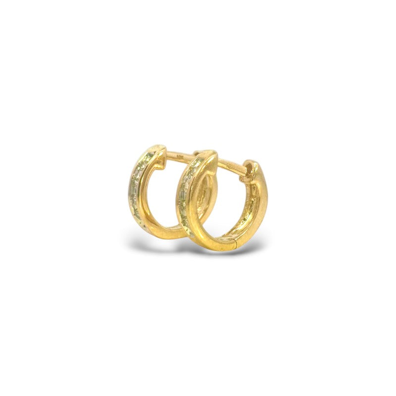 Aros argollas diamantes en riel 0,05 ct oro 10K