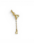 Aro stud trio y cadena colgante oro 14K (tope goma)