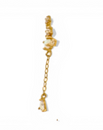Aro stud trio y cadena colgante oro 14K (tope goma)