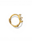 Aro argollas mini 7 mm circón marquise grifa oro 14K