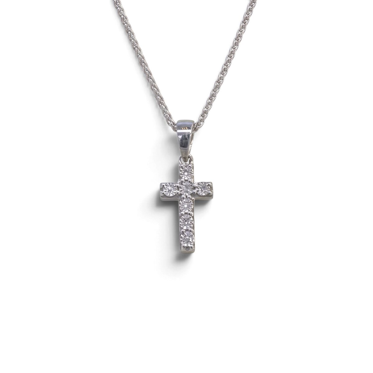 Colgante de cruz Sophia Schneider Joyas en plata 925 con diamantes de 0,05 ct, diseño elegante y brillante