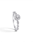 Anillo Solitario Cluster Diamantes 0,10 ct plata