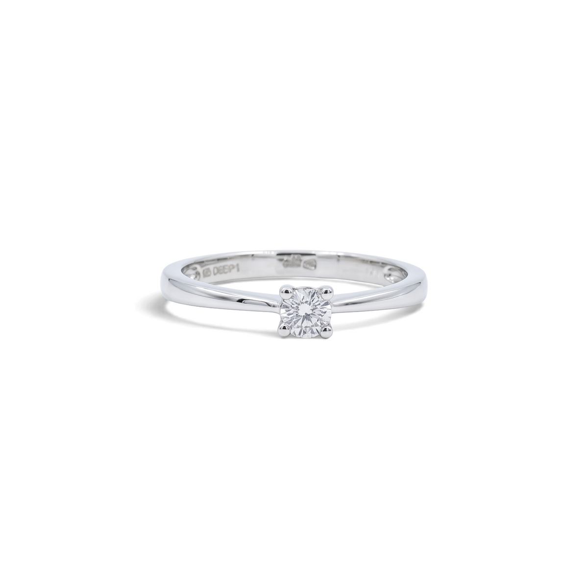 Anillo Solitario Diamante 0,08 ct plata