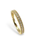 Anillo Cintillo Diamantes borde ruleteado oro 18K