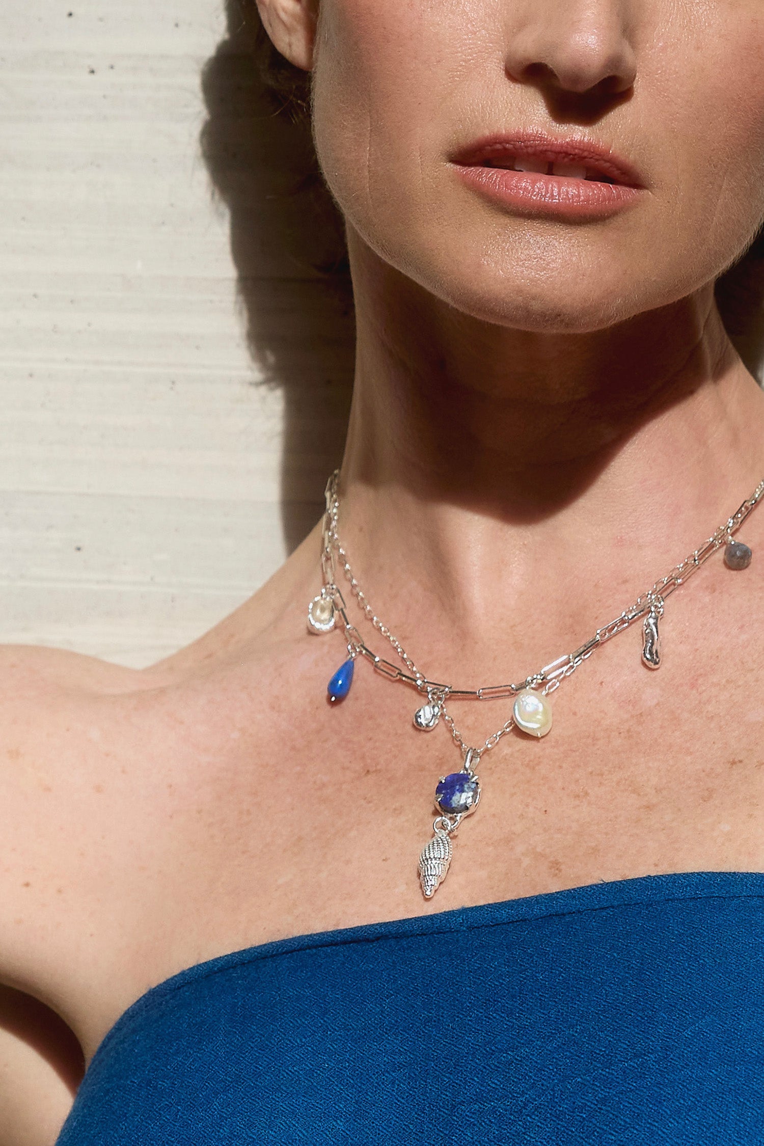 Colgante espiral Plata y Lapislázuli - Tita Cardemil