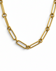 Collar de eslabones tipo clip y circulares de Sophia Schneider Joyas en oro amarillo de 14K de 45 cm de largo