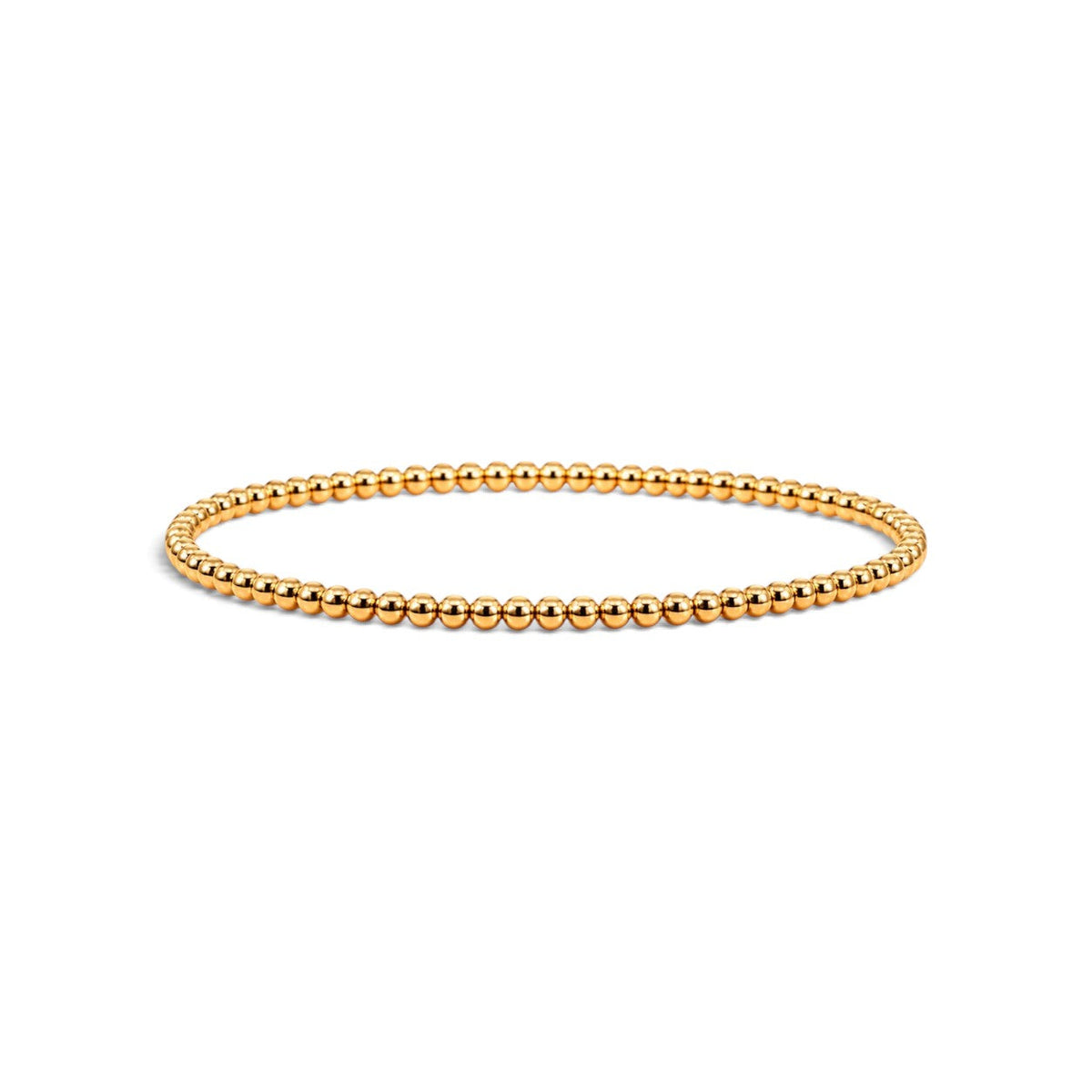 Pulsera elástica ClaraJoyas de bolitas mini de 2 mm en goldfilled dorado de 15,5 cm